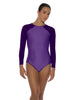 Solid Lycra LS Raglan Leotard Keyhole Back