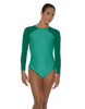 Solid Lycra LS Raglan Leotard Keyhole Back