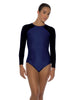 Solid Lycra LS Raglan Leotard Keyhole Back