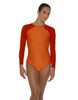 Solid Lycra LS Raglan Leotard Keyhole Back