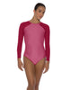 Solid Lycra LS Raglan Leotard Keyhole Back