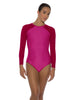 Solid Lycra LS Raglan Leotard Keyhole Back