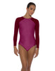Solid Lycra LS Raglan Leotard Keyhole Back