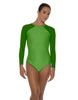 Solid Lycra LS Raglan Leotard Keyhole Back