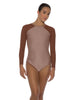 Solid Lycra LS Raglan Leotard Keyhole Back