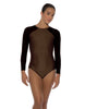 Solid Lycra LS Raglan Leotard Keyhole Back