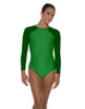 Solid Lycra LS Raglan Leotard Keyhole Back