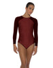 Solid Lycra LS Raglan Leotard Keyhole Back