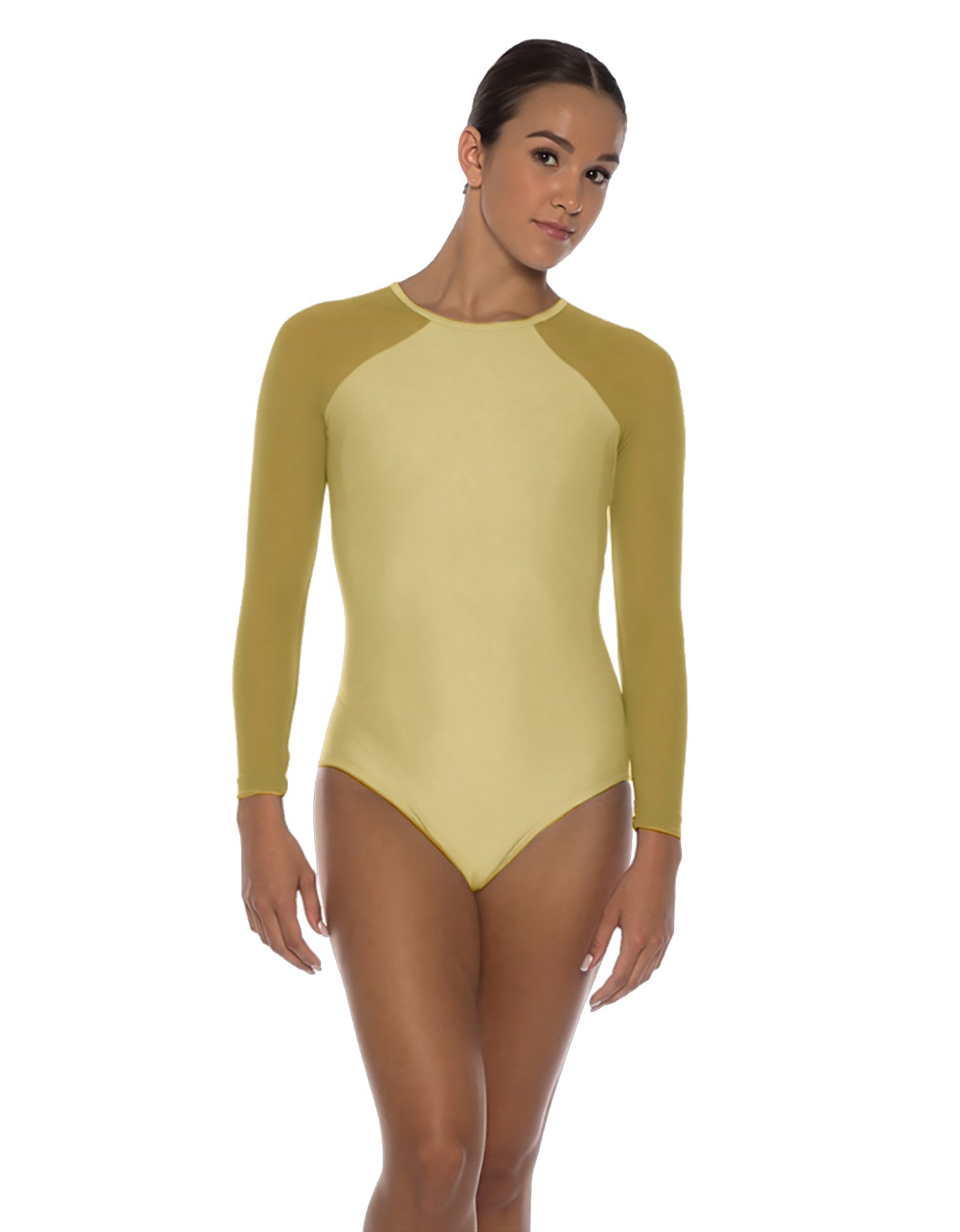 Solid Lycra LS Raglan Leotard Keyhole Back