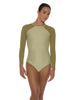 Solid Lycra LS Raglan Leotard Keyhole Back