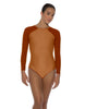Solid Lycra LS Raglan Leotard Keyhole Back