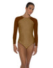 Solid Lycra LS Raglan Leotard Keyhole Back
