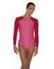 Solid Lycra LS Raglan Leotard Keyhole Back