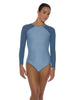 Solid Lycra LS Raglan Leotard Keyhole Back