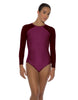 Solid Lycra LS Raglan Leotard Keyhole Back