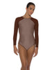 Solid Lycra LS Raglan Leotard Keyhole Back