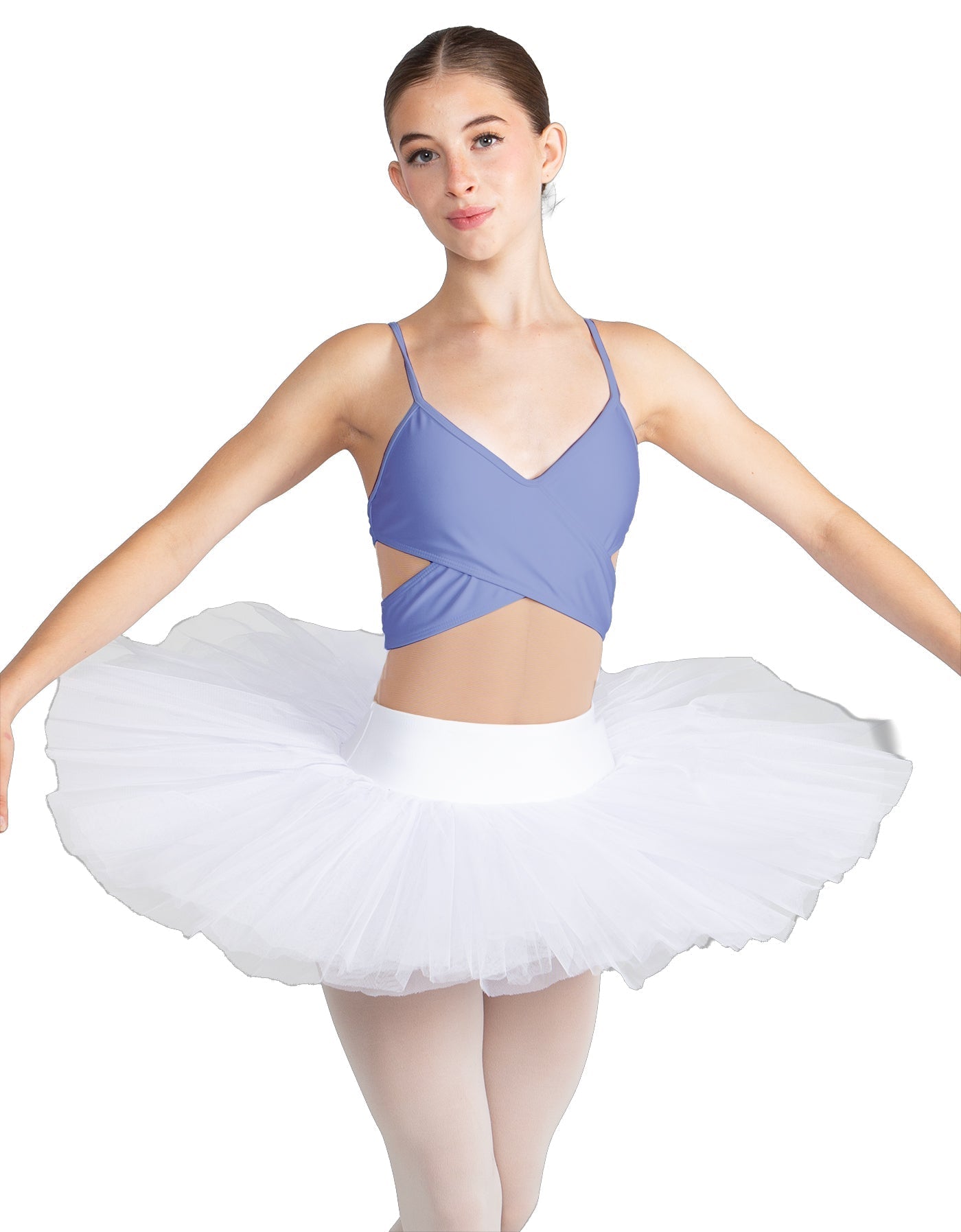 Solid Lycra Criss Cross Mesh Cut Outs Leotard