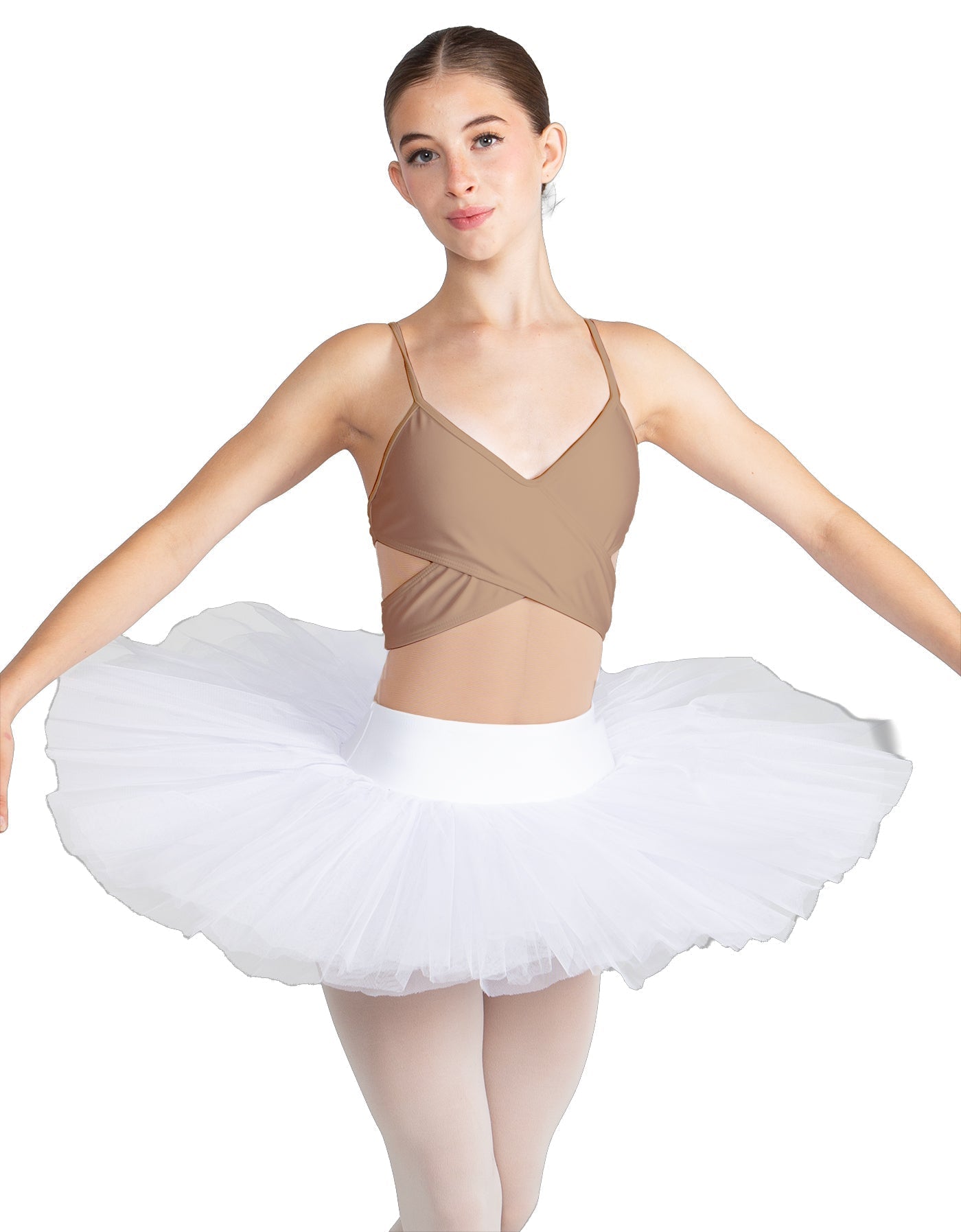Solid Lycra Criss Cross Mesh Cut Outs Leotard