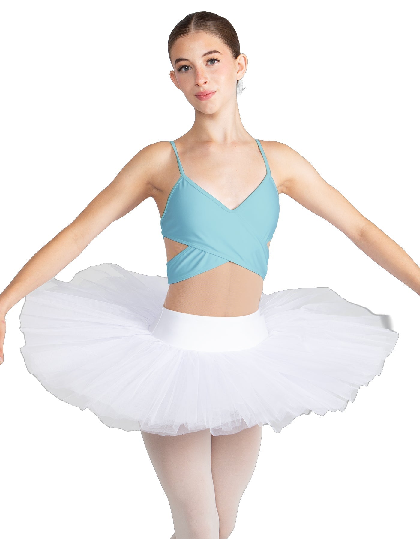 Solid Lycra Criss Cross Mesh Cut Outs Leotard