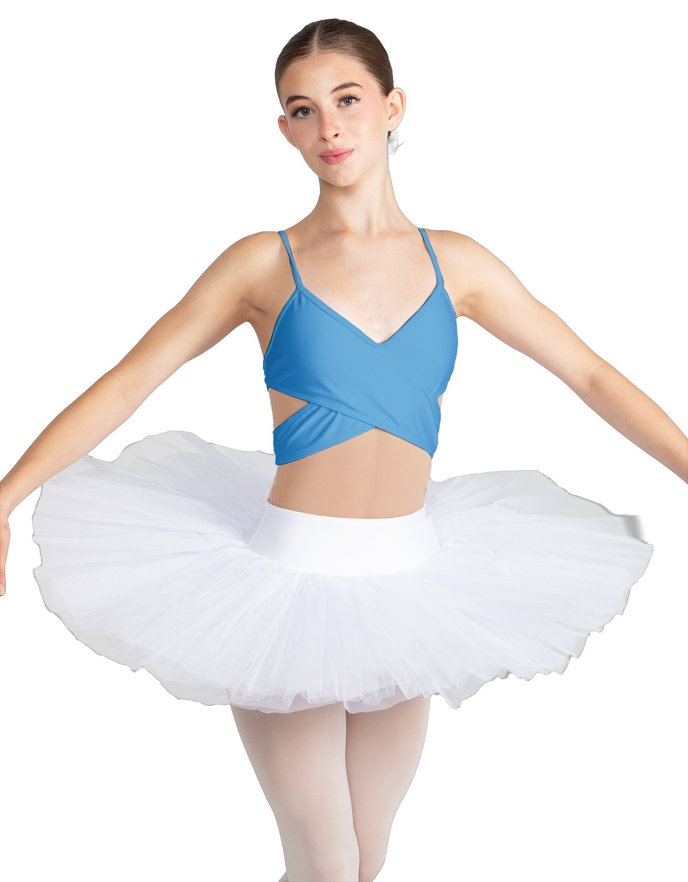 Solid Lycra Criss Cross Mesh Cut Outs Leotard