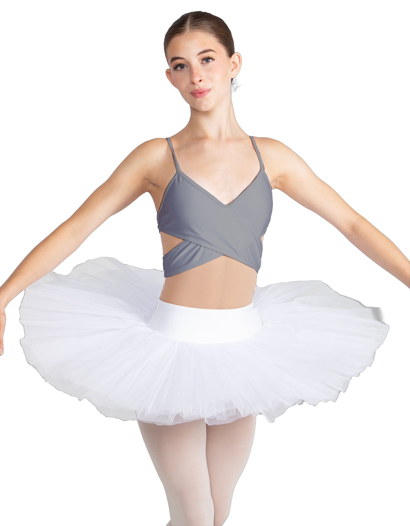 Solid Lycra Criss Cross Mesh Cut Outs Leotard