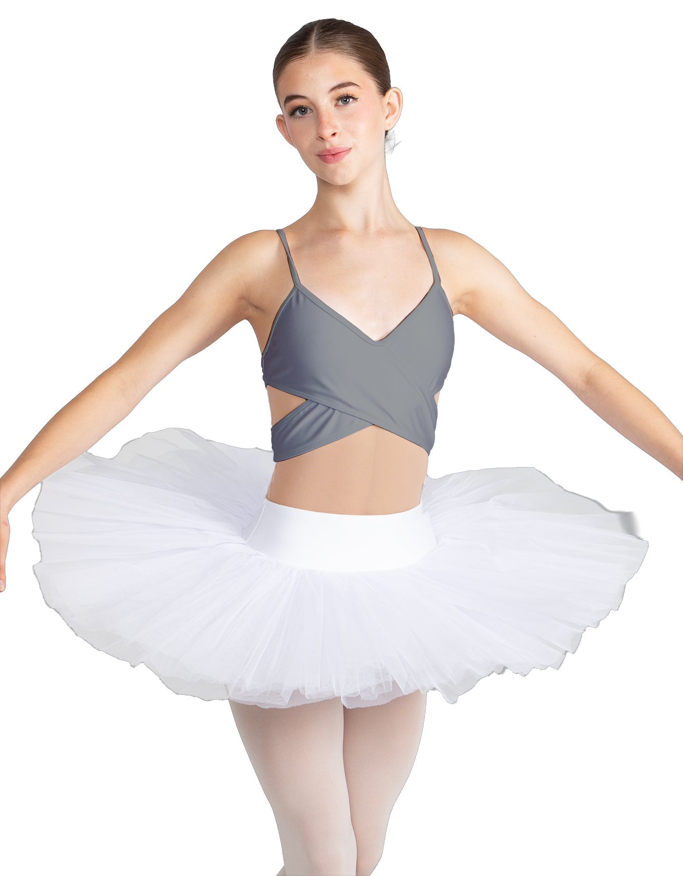 Solid Lycra Criss Cross Mesh Cut Outs Leotard