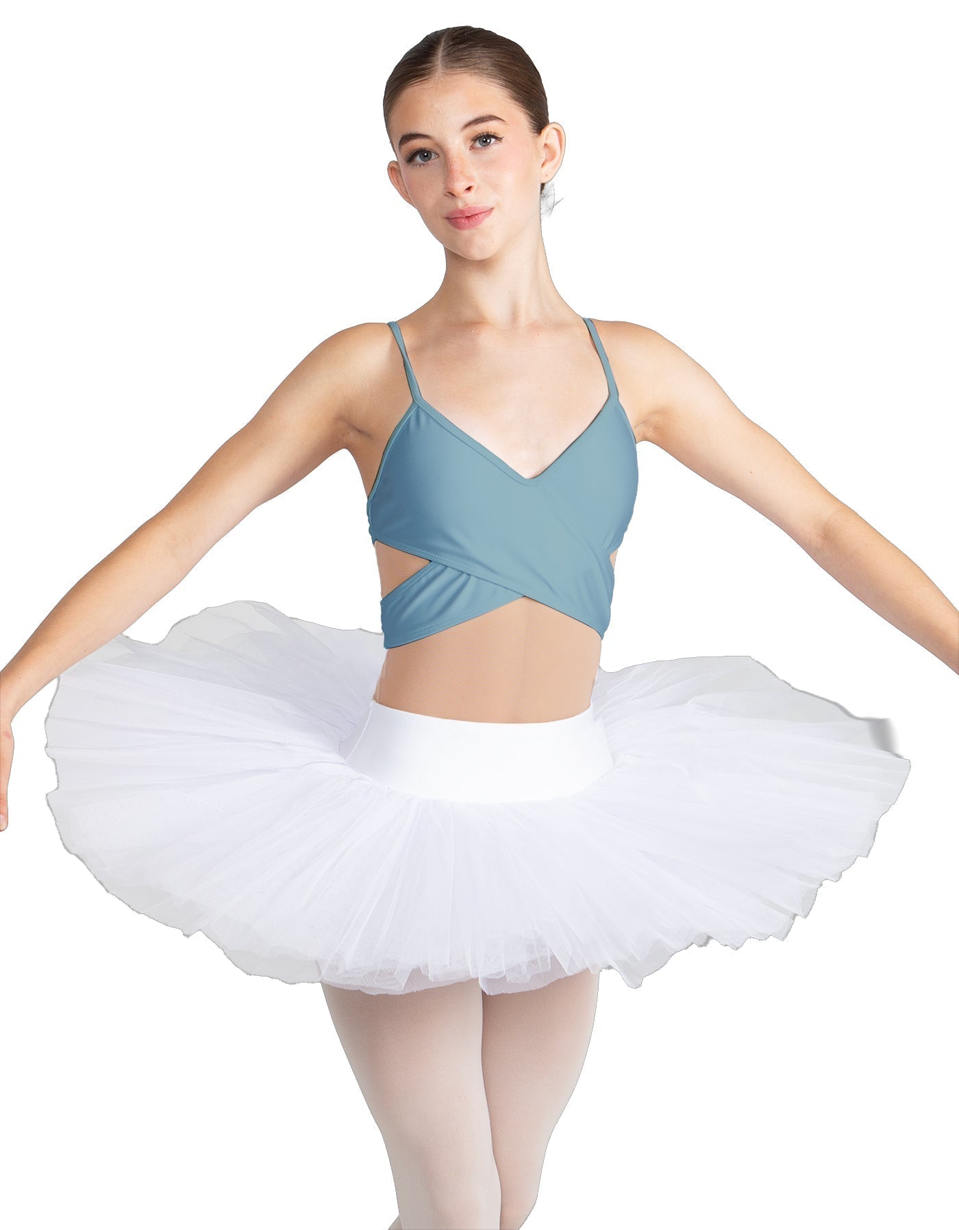 Solid Lycra Criss Cross Mesh Cut Outs Leotard