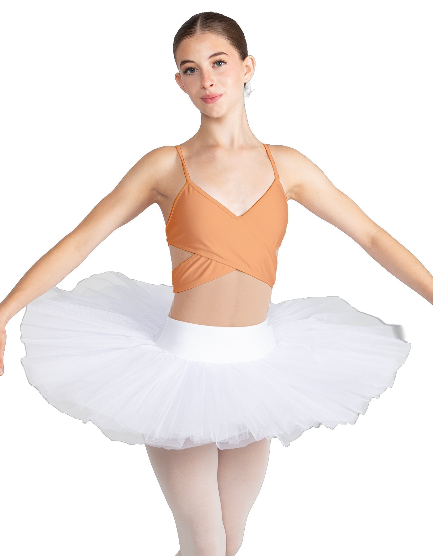 Solid Lycra Criss Cross Mesh Cut Outs Leotard