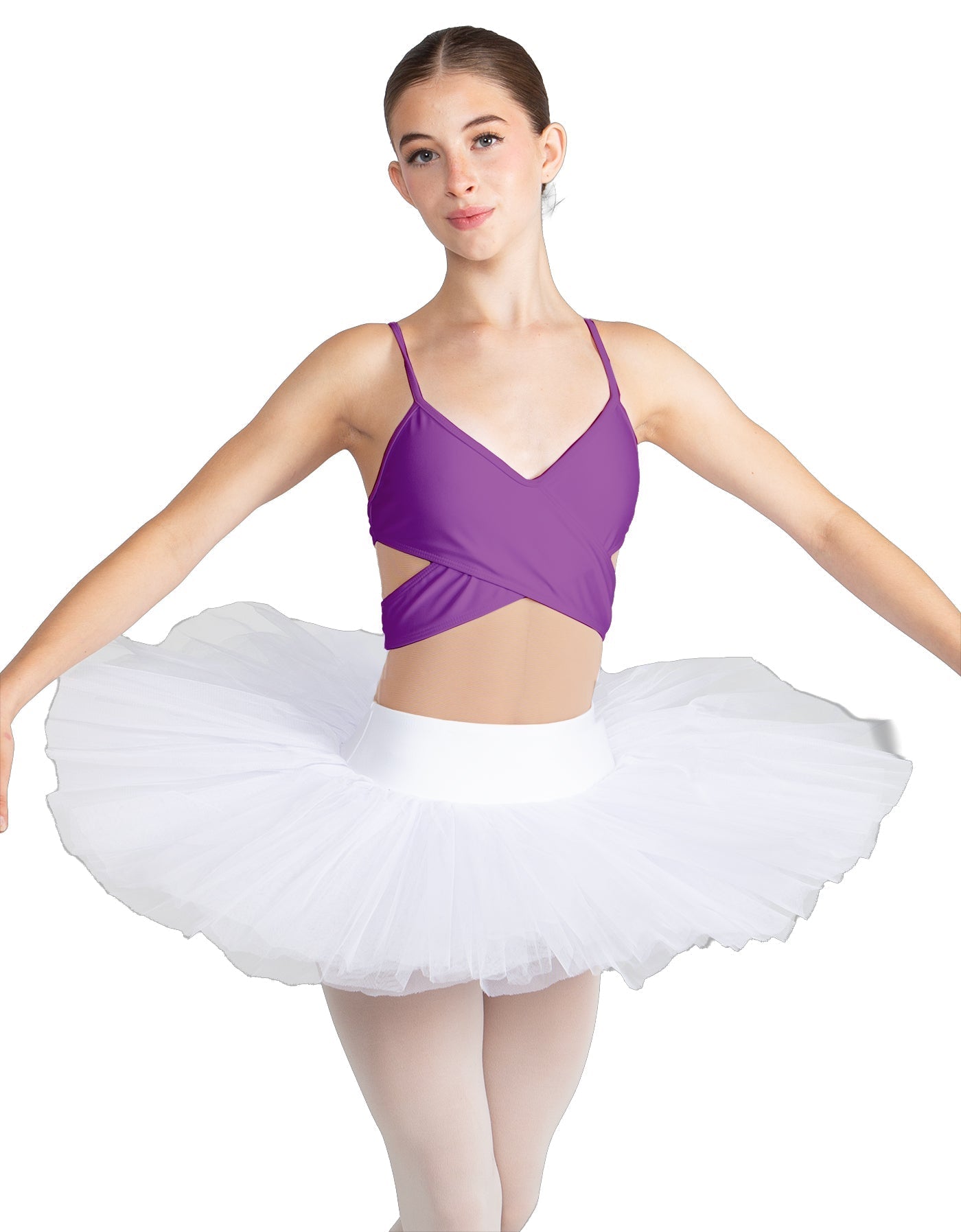 Solid Lycra Criss Cross Mesh Cut Outs Leotard