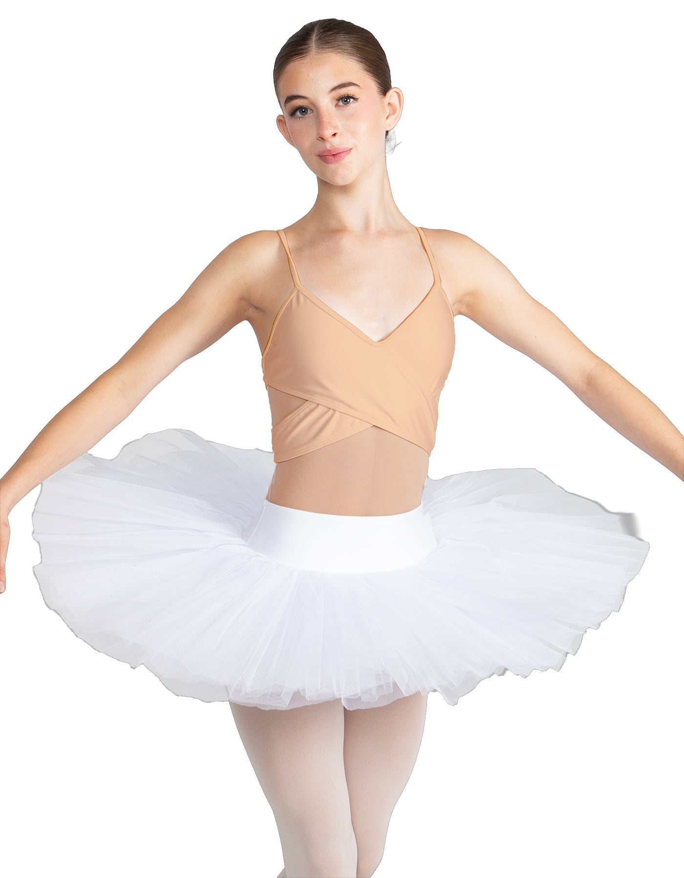 Solid Lycra Criss Cross Mesh Cut Outs Leotard