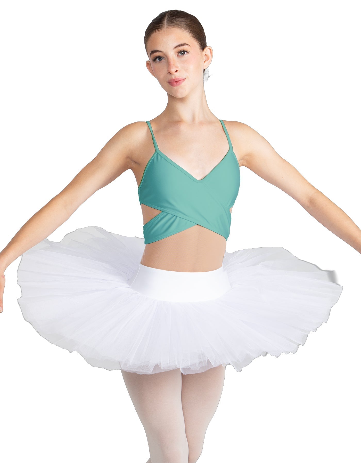 Solid Lycra Criss Cross Mesh Cut Outs Leotard