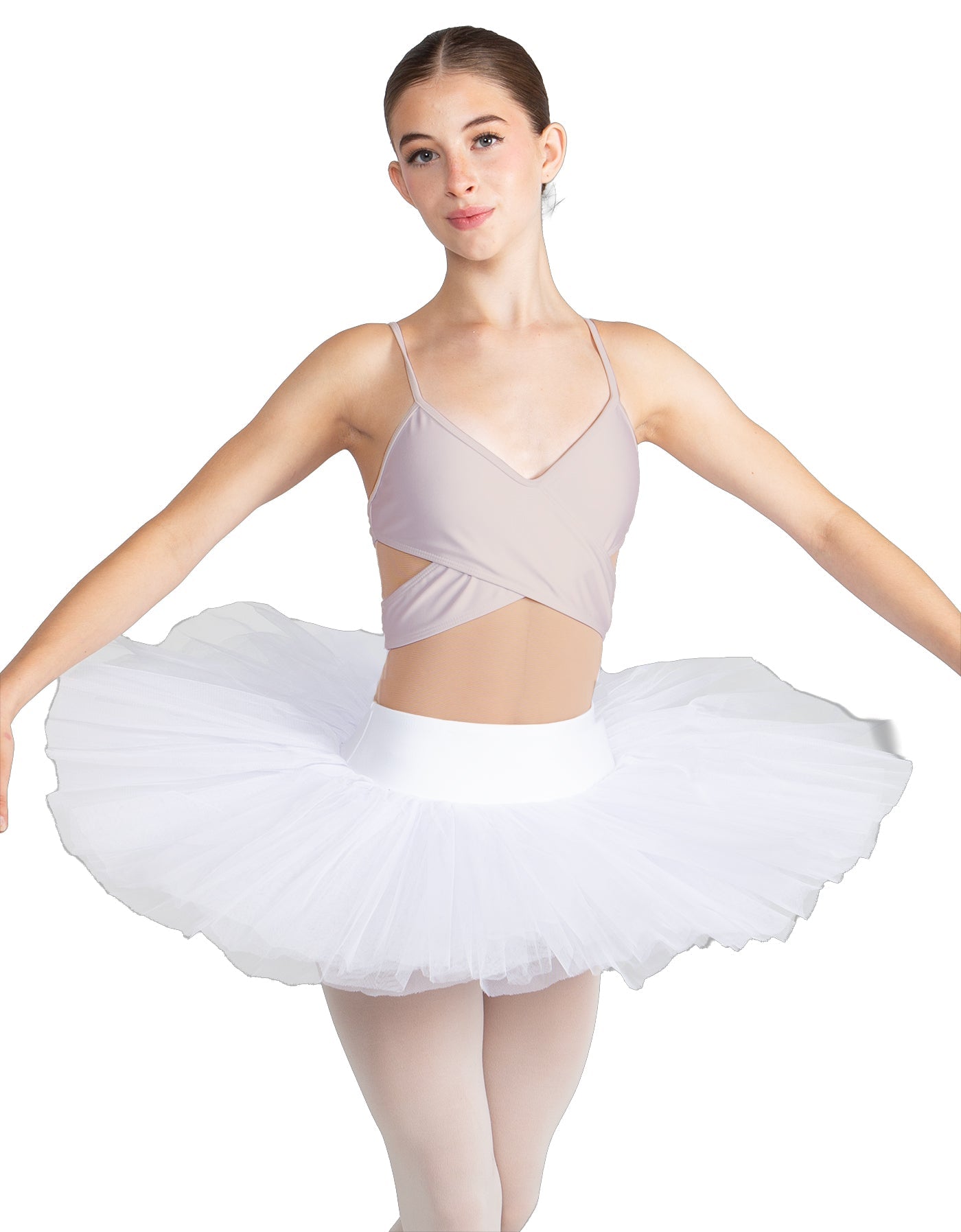 Solid Lycra Criss Cross Mesh Cut Outs Leotard