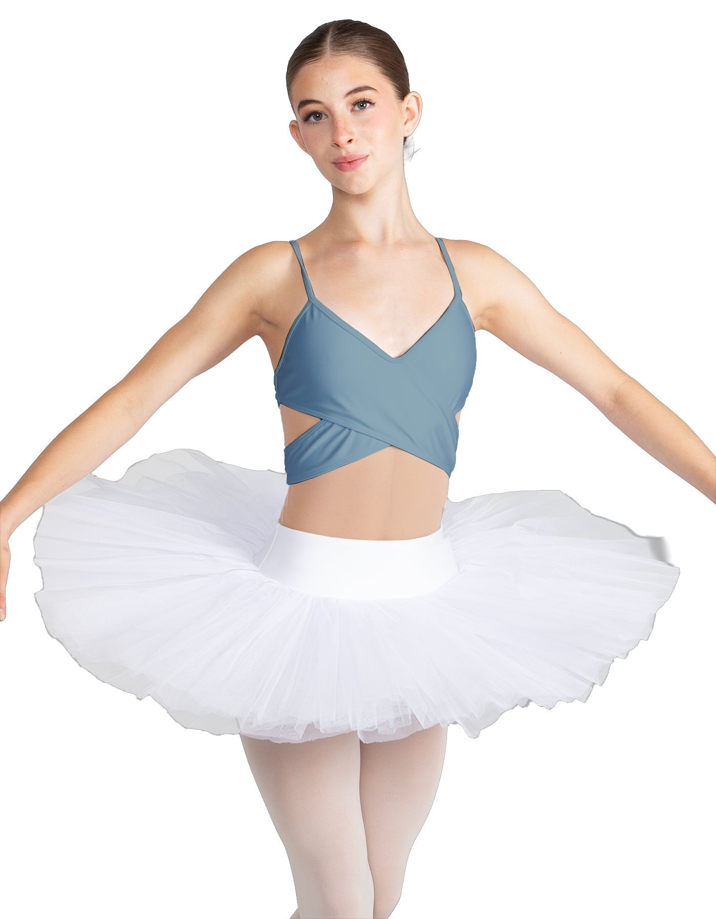 Solid Lycra Criss Cross Mesh Cut Outs Leotard