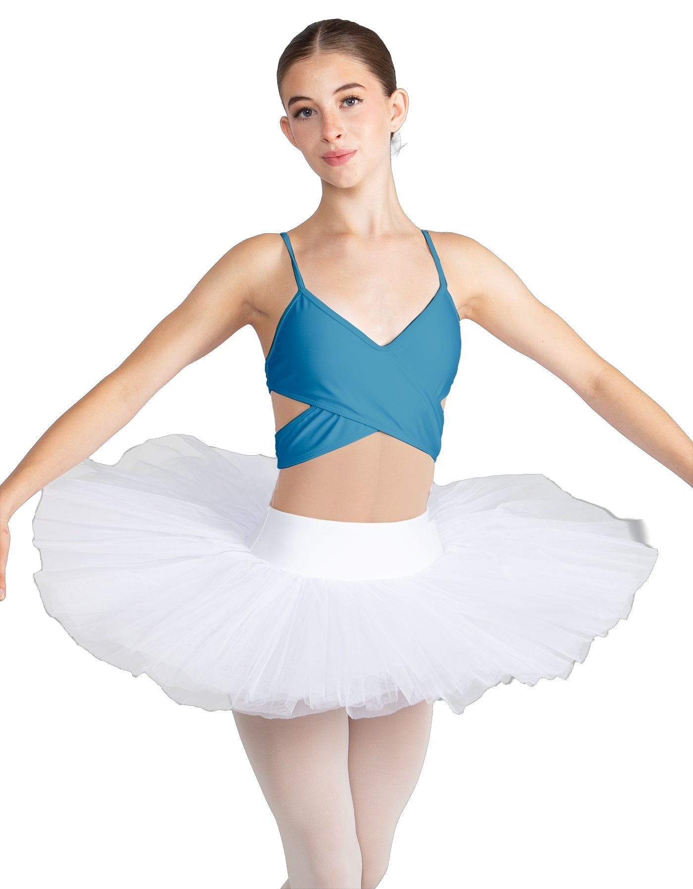 Solid Lycra Criss Cross Mesh Cut Outs Leotard