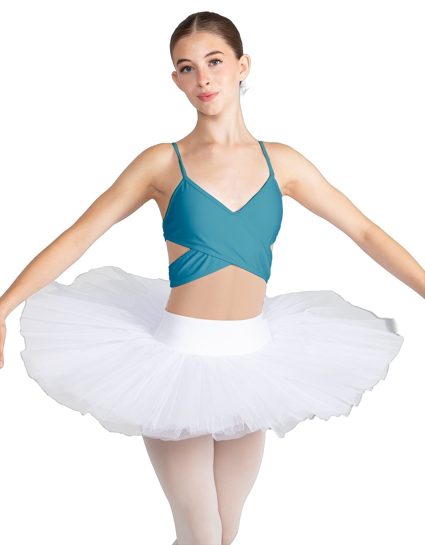 Solid Lycra Criss Cross Mesh Cut Outs Leotard