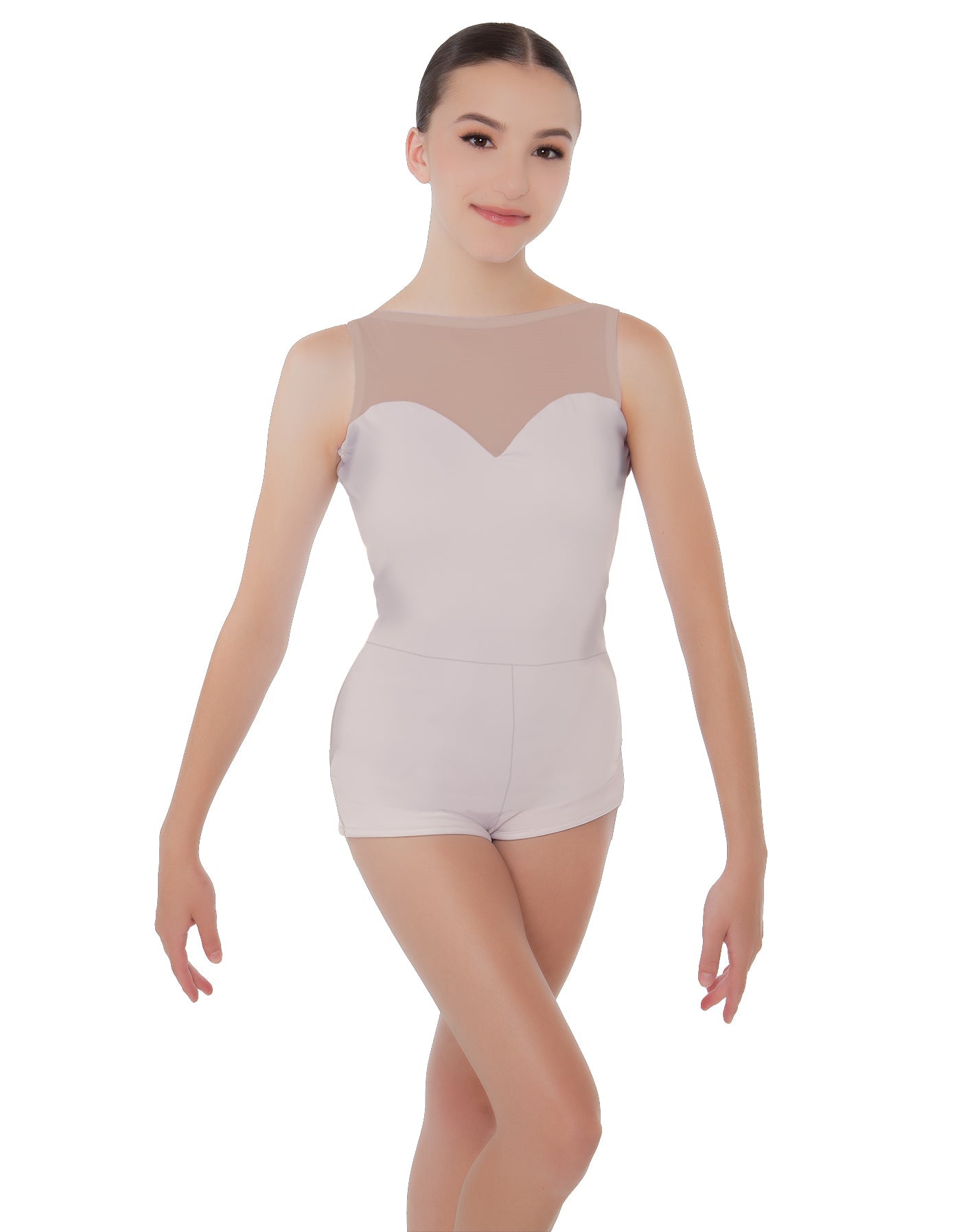 Solid Lycra Mesh Sweetheart Biketard