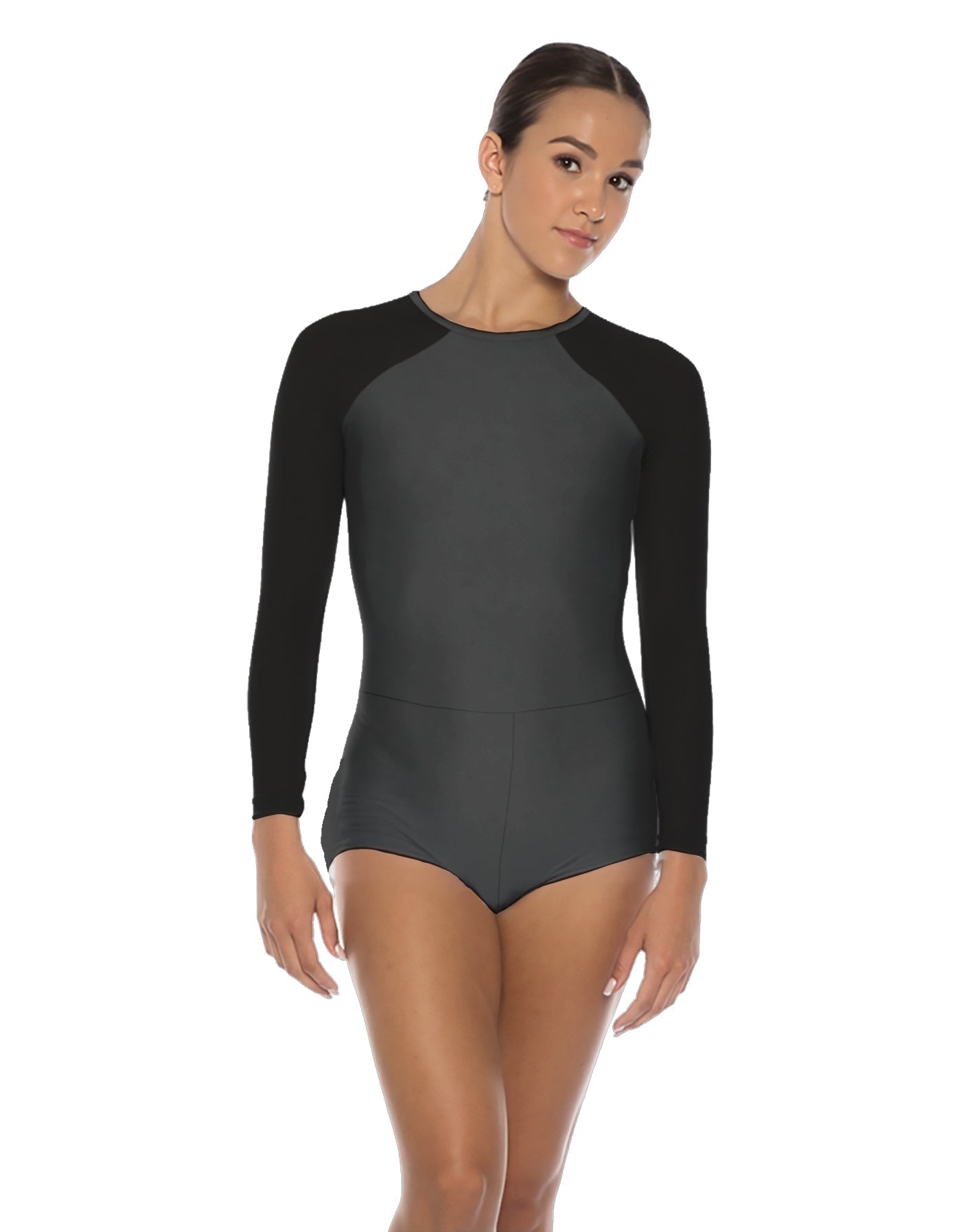 Solid Lycra LS Raglan Keyhole Back Biketard