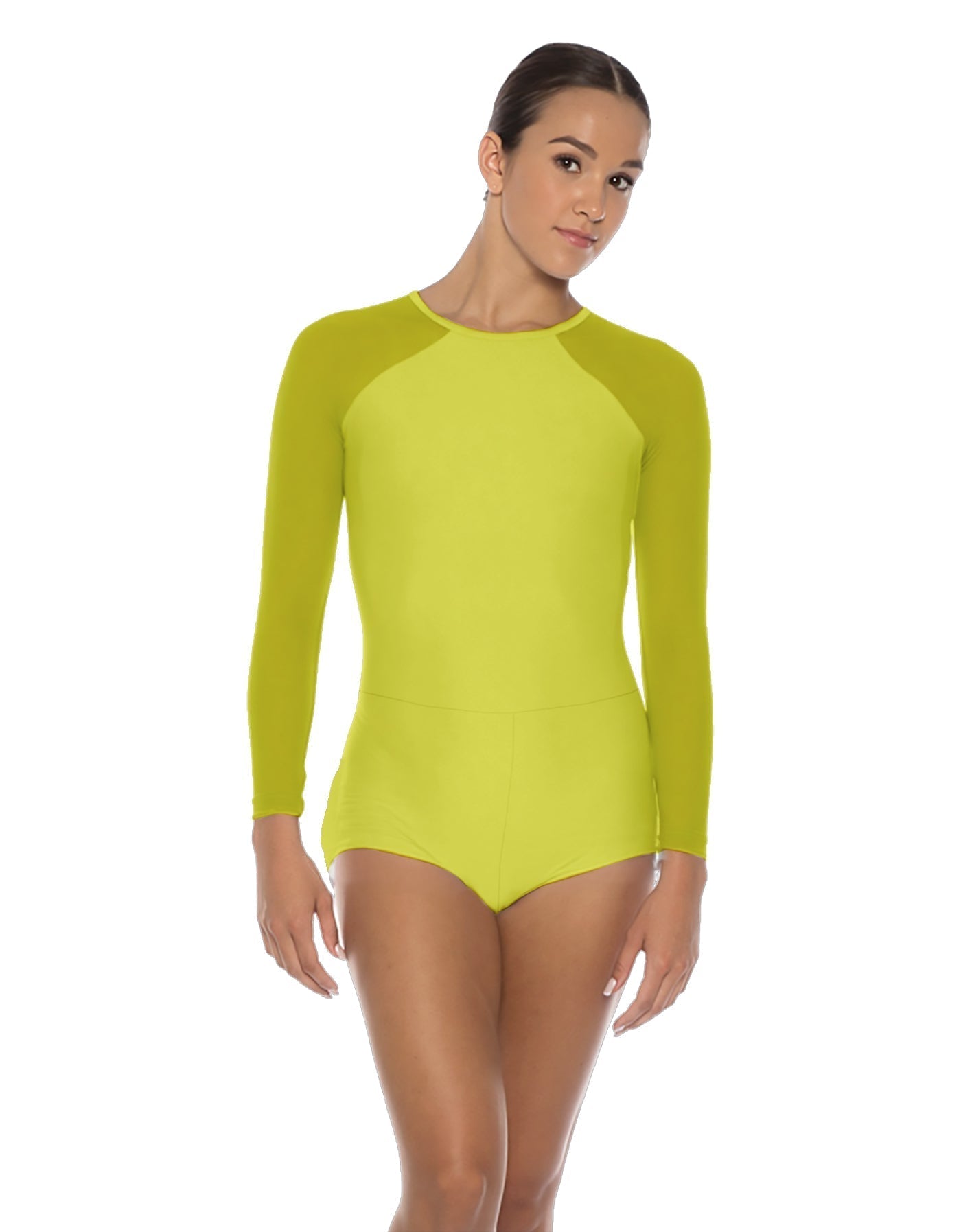 Solid Lycra LS Raglan Keyhole Back Biketard