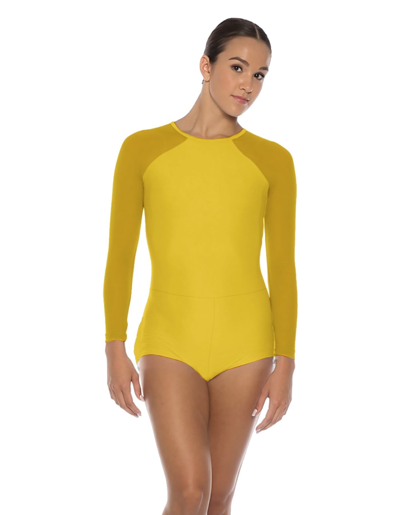Solid Lycra LS Raglan Keyhole Back Biketard