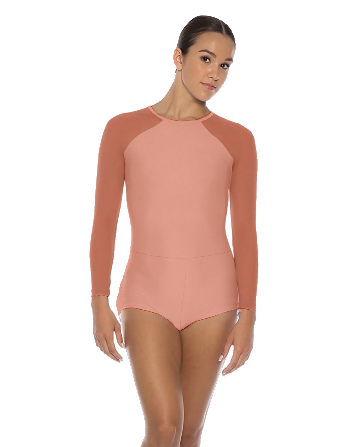 Solid Lycra LS Raglan Keyhole Back Biketard