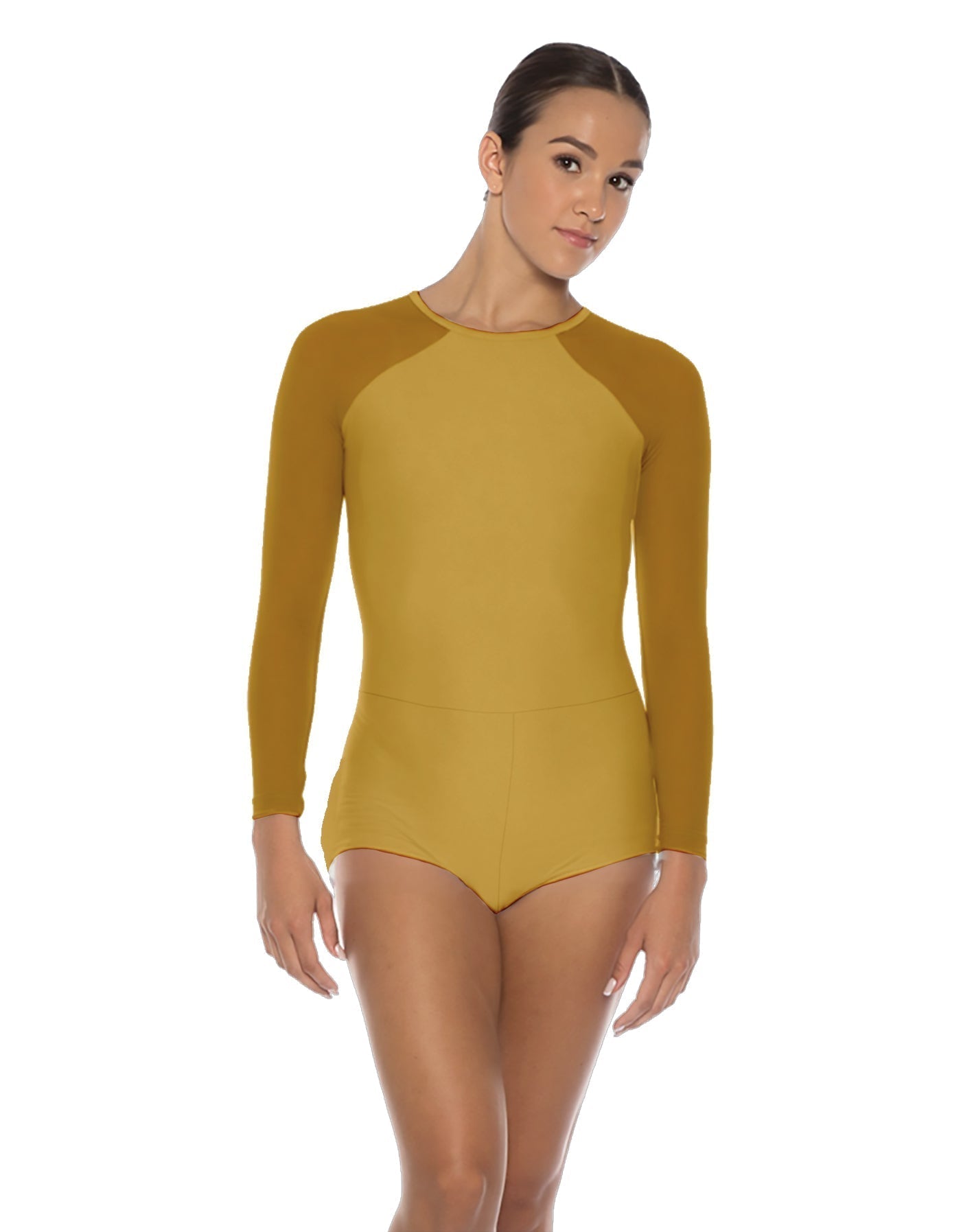 Solid Lycra LS Raglan Keyhole Back Biketard
