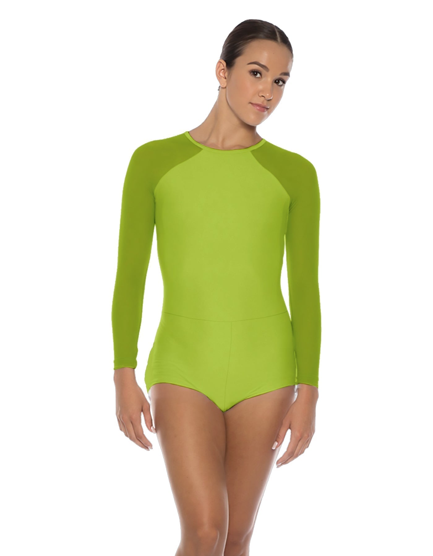 Solid Lycra LS Raglan Keyhole Back Biketard