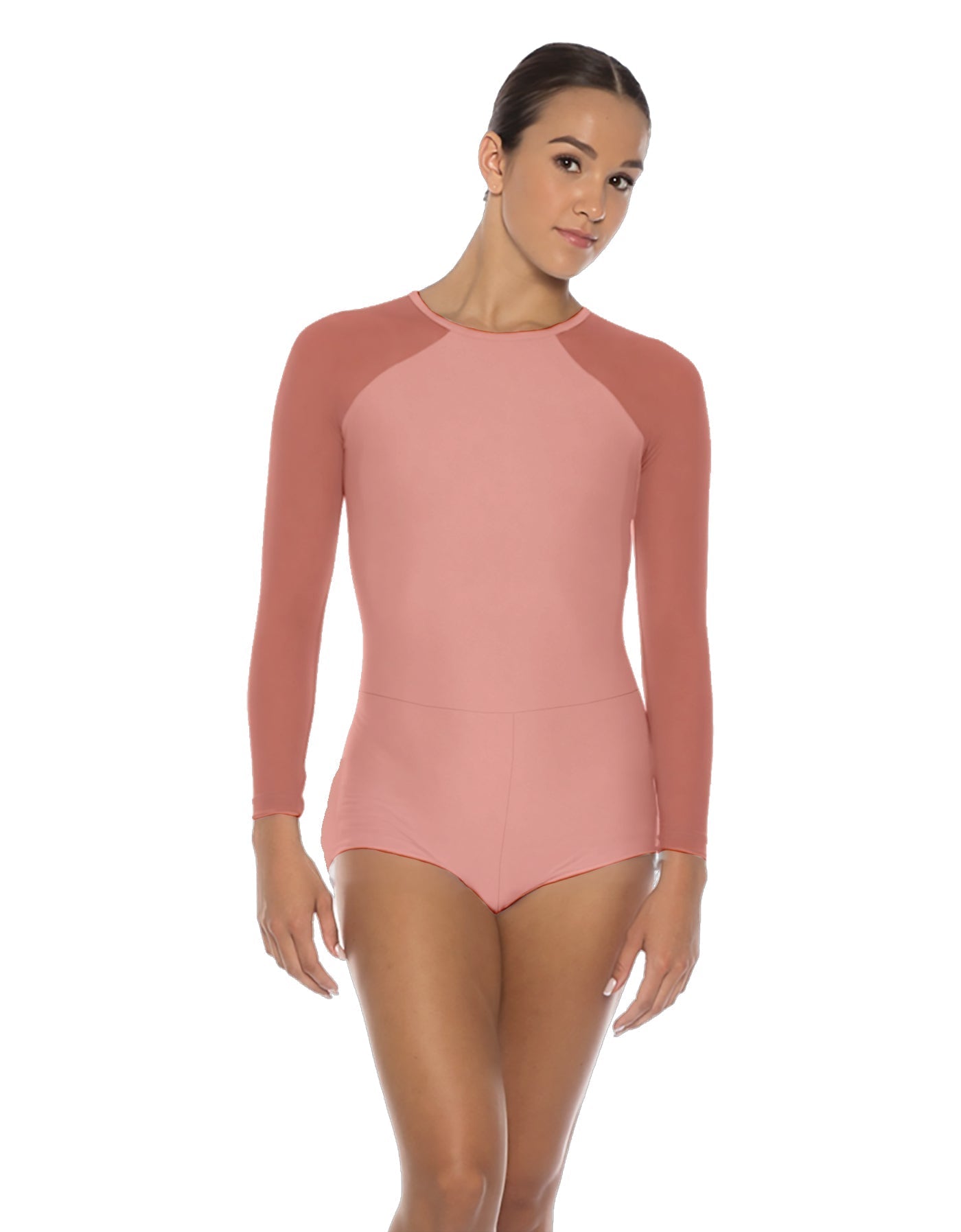 Solid Lycra LS Raglan Keyhole Back Biketard