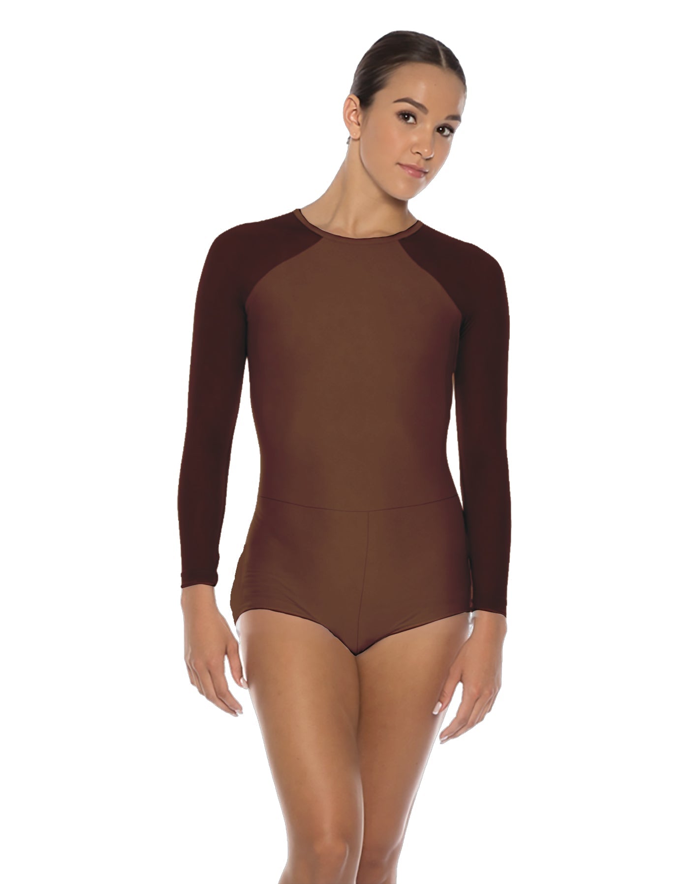 Solid Lycra LS Raglan Keyhole Back Biketard