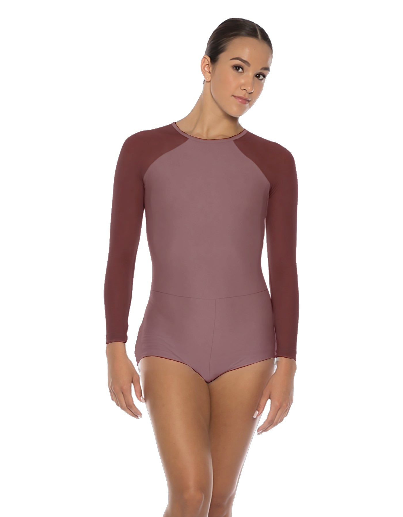Solid Lycra LS Raglan Keyhole Back Biketard
