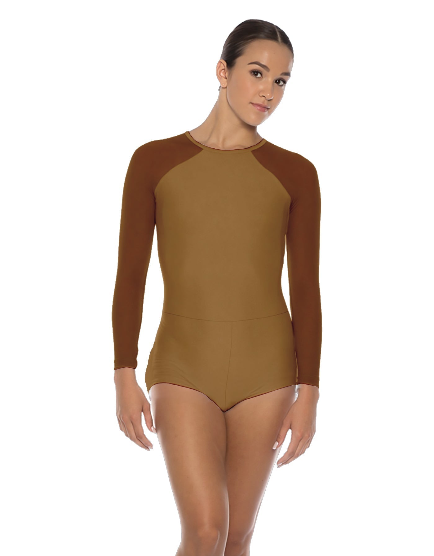 Solid Lycra LS Raglan Keyhole Back Biketard