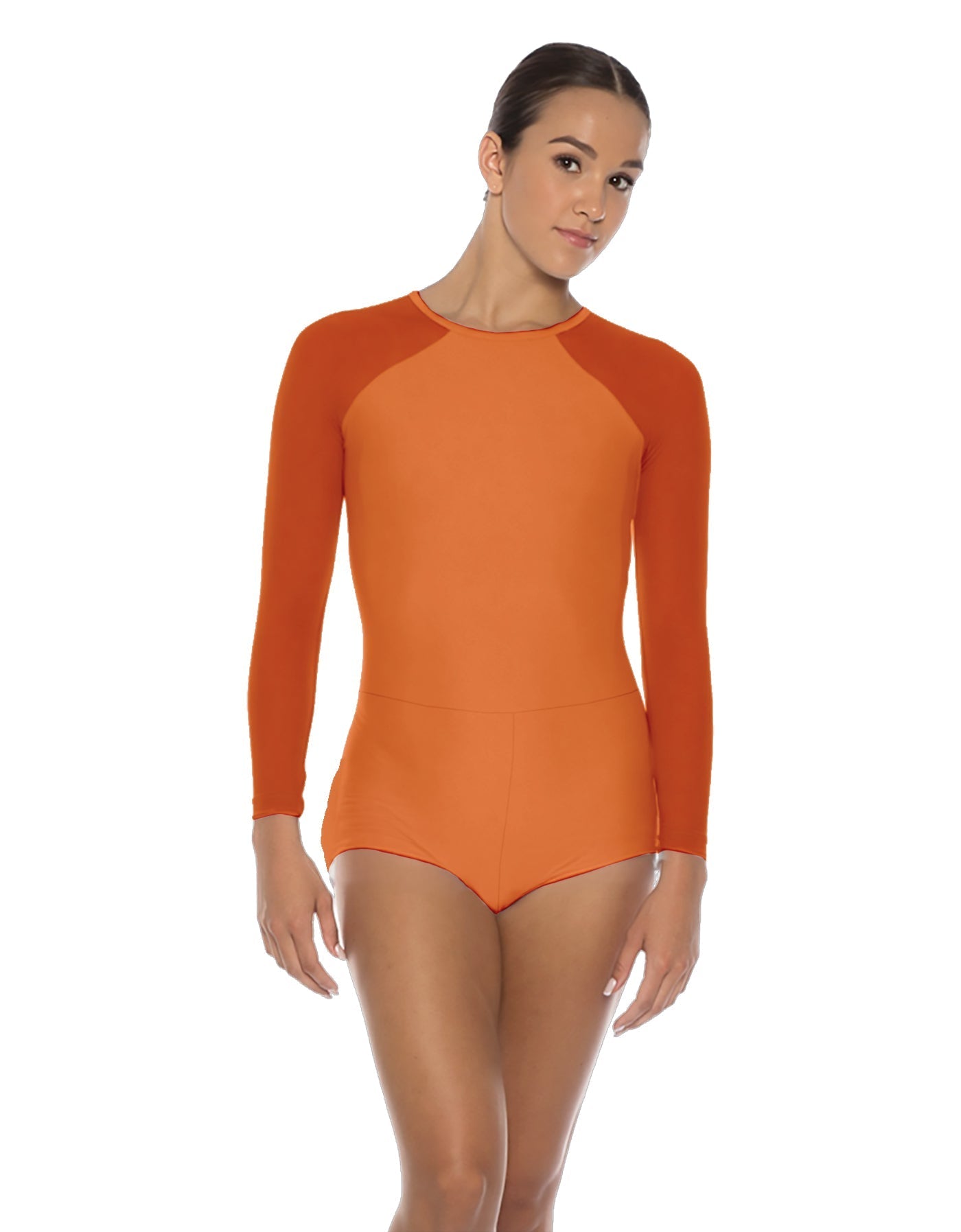Solid Lycra LS Raglan Keyhole Back Biketard