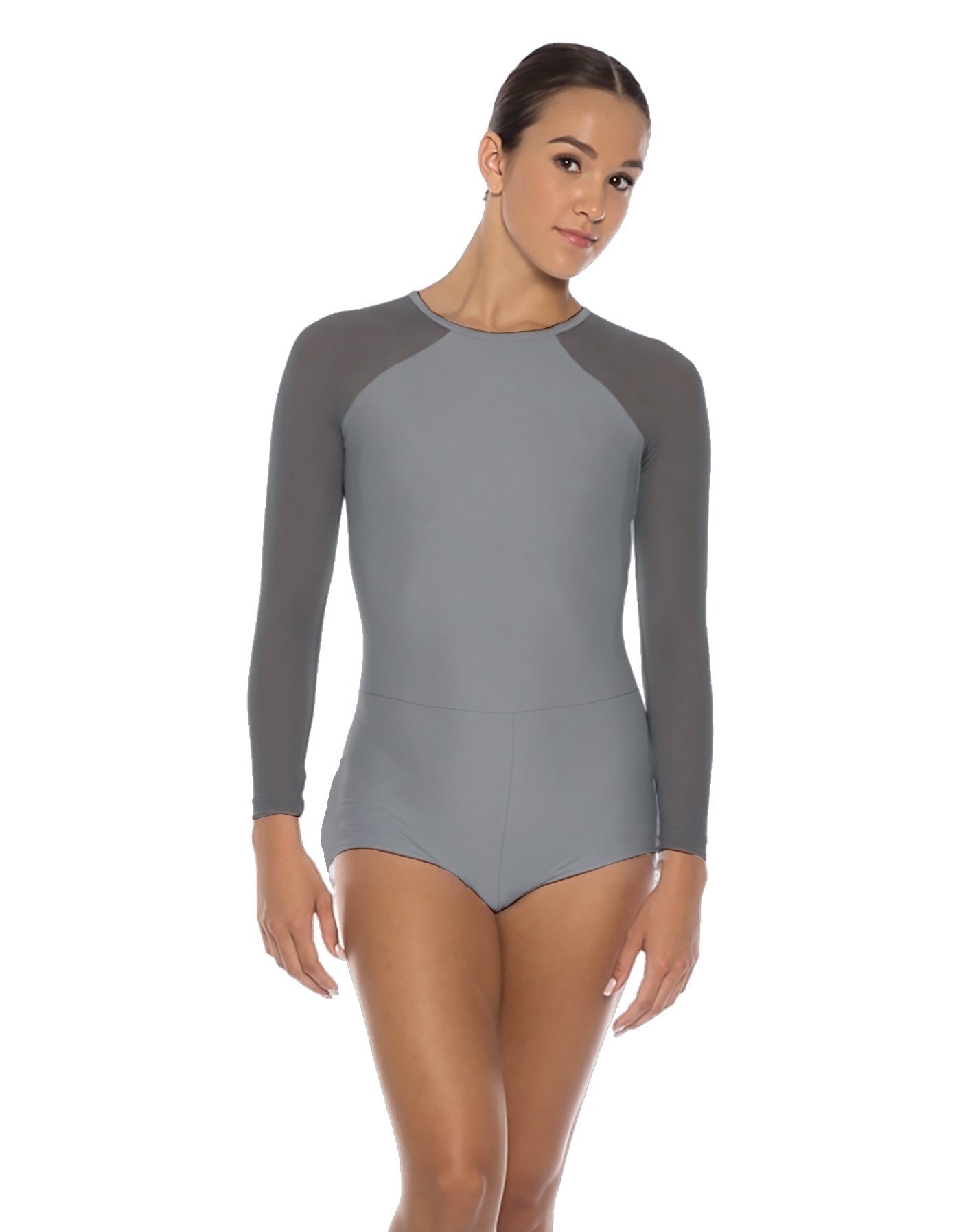 Solid Lycra LS Raglan Keyhole Back Biketard