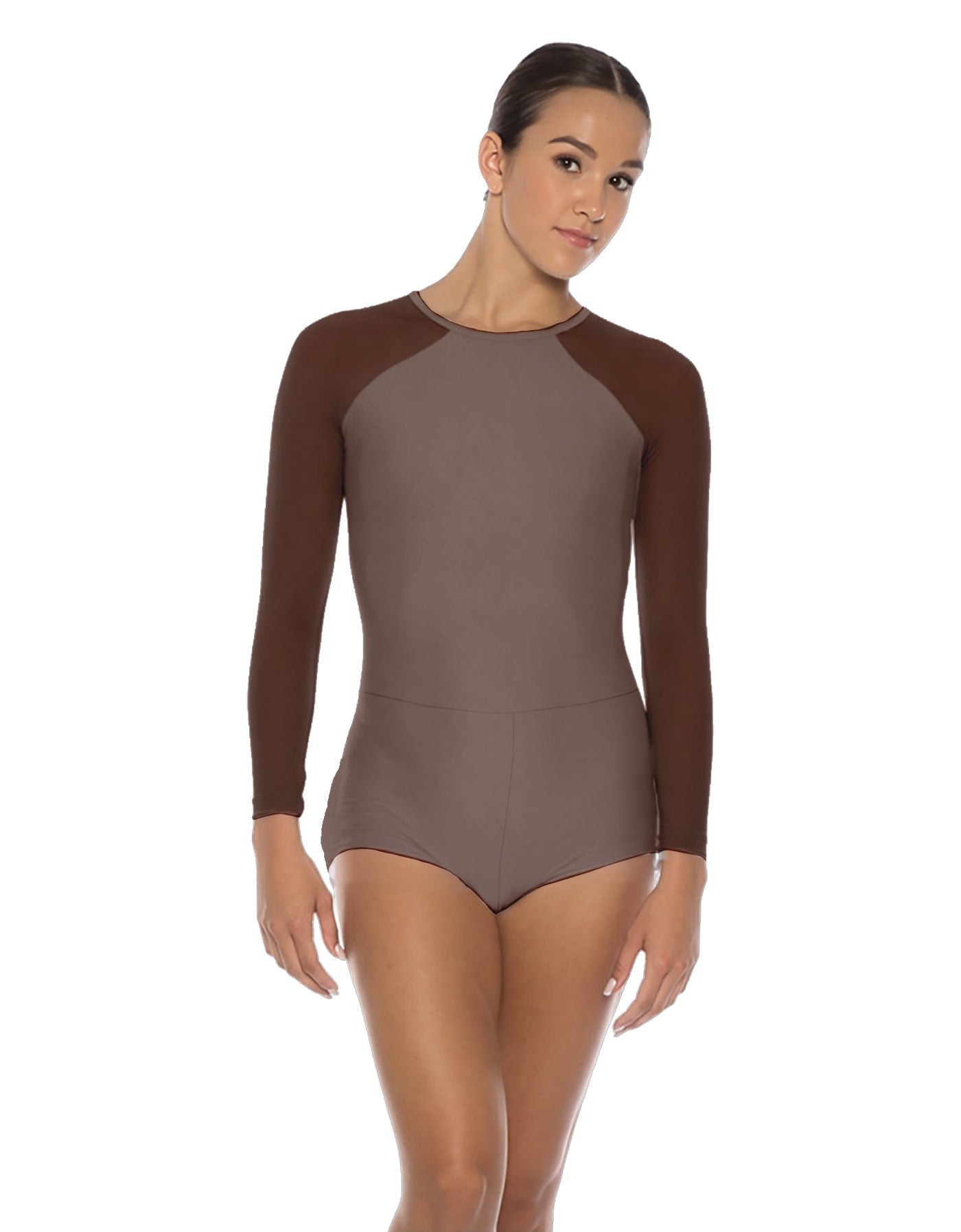 Solid Lycra LS Raglan Keyhole Back Biketard