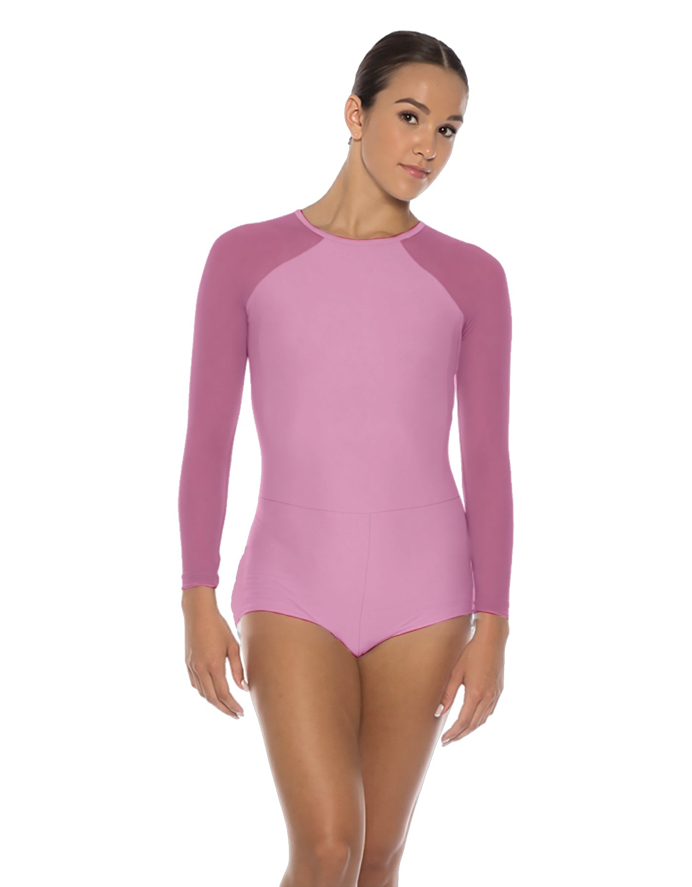 Solid Lycra LS Raglan Keyhole Back Biketard